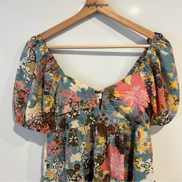 Anthropologie Entro Babydoll Floral Mini Dress - Picture 5 of 10